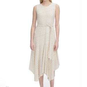 Calvin Klein Sleeveless Striped Midi Dress – Size M